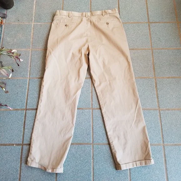 George Men's Pleated Tan Pants Khakis 36 x 32 - Picture 6 of 6